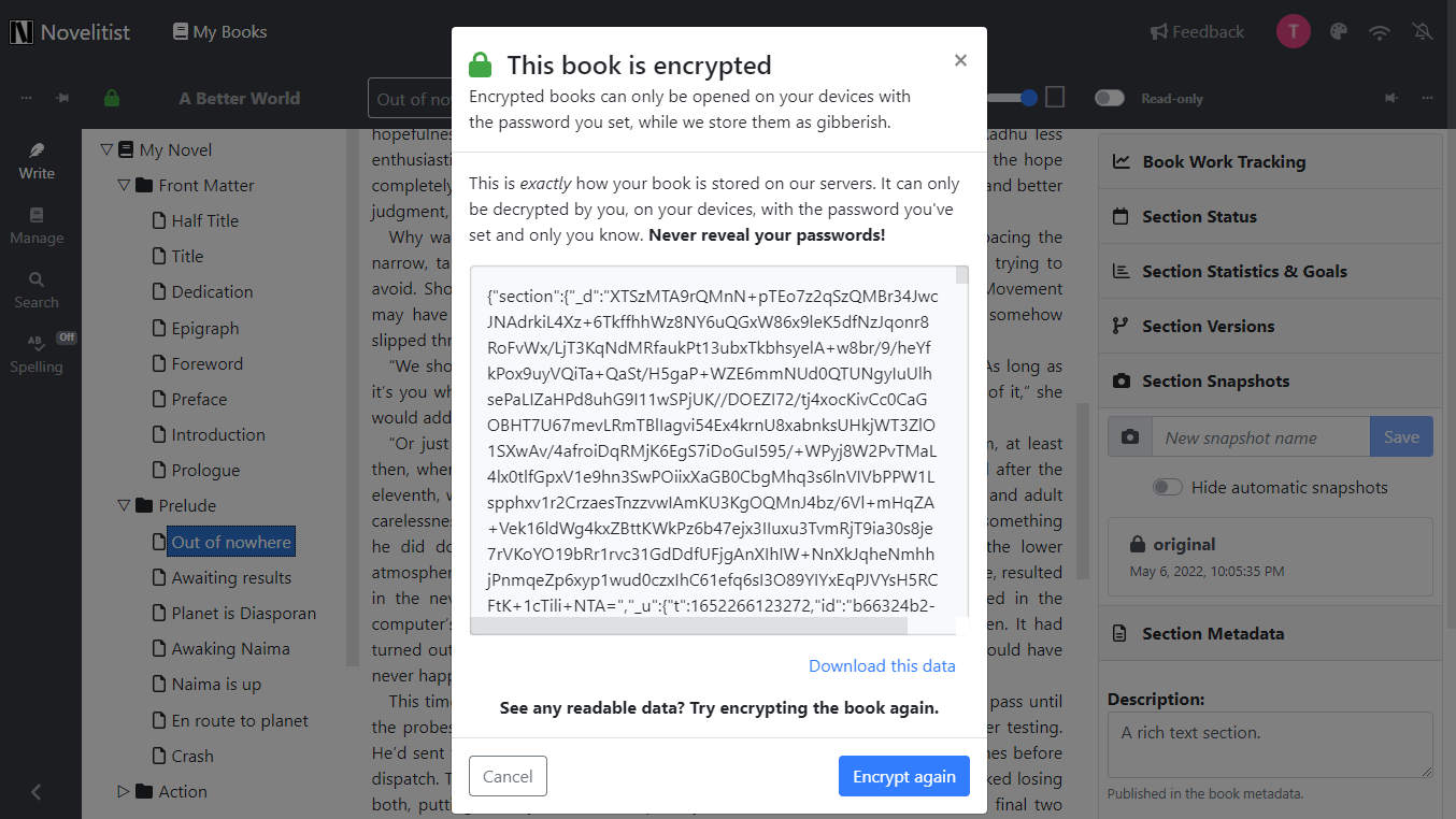 Step 4: Auditing book encryption